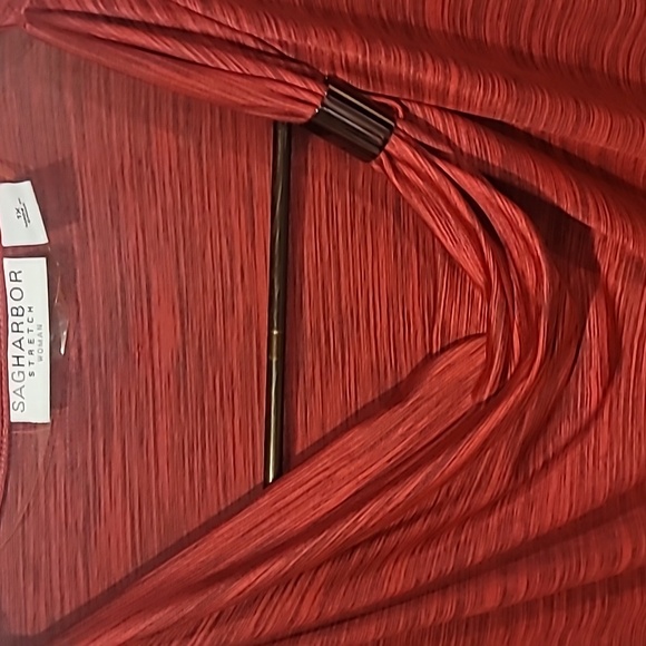 Sag Harbor Stretch Woman Drape Neck Pullover Top Wine Black 1X - Picture 3 of 10